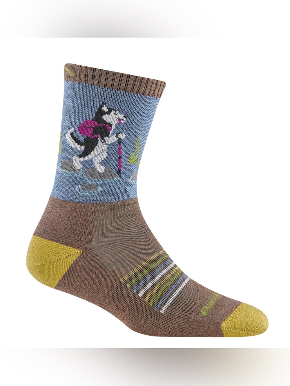 DARN TOUGH 5001 BARK Women's Critter Club Micro Crew Lightweight Hiking Sock Dog